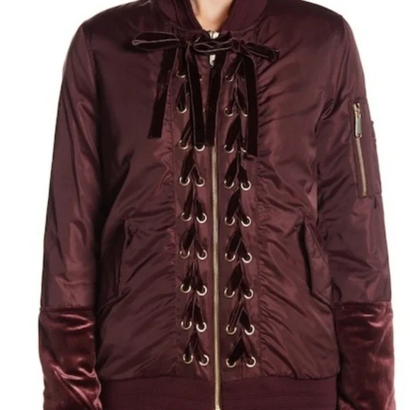 Sam Edelman Bomber Jacket Medium 8 - 10 NWT Burgundy